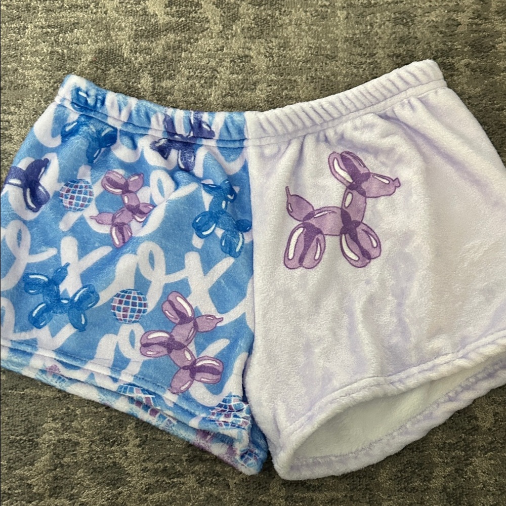Penelope Wildberry Lavender Balloon Dog Fuzzy Shorts